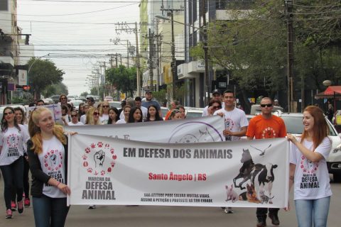 Os ativistas partiram da Praça Ricardo Leônidas Ribas passaram pelo Centro Histórico e retornaram pela Marquês do Herval ao mesmo ponto de partida