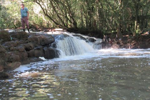 Queda d'água no Arroio Intaquarinchim, interior de Santo Ângelo - Foto Marcos Demeneghi