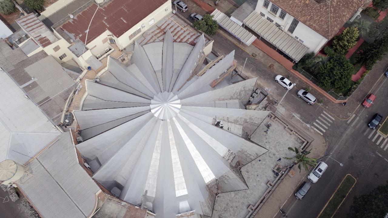 Vista aérea da cobertura da sede social do Clube Gaúcho - Foto: Prisma Vídeos