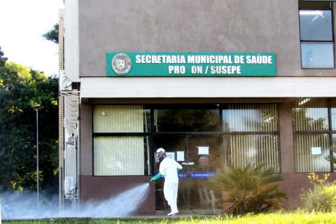 Sanitização na sede da Secretaria de Saúde de Santo Ângelo (realizada em março | foto ilustrativa) - Foto: Marcos Demeneghi